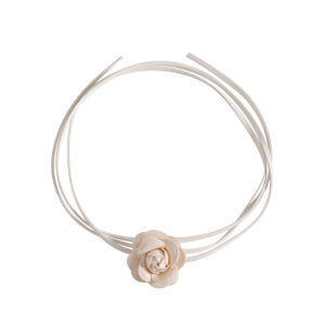 MUYANG | Tea Rose Flower Necklace Womens Accessory High-End Feelings Choker Bracelet Neckband Lockbone Chain Leather Material