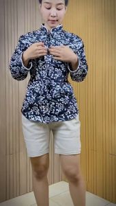 Putri Nasya - Blouse Batik Big Size Atasan Panjang Wanita AMRL Kantor Formal Bahan Katun Baju Kerja Cewek Casual Basic