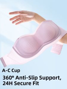 PIER N°5 | Herbal Initial Color Cool Sensation Strapless Bra Women Summer Thin Anti-Slip Gathered Seamless Invisible Wrap Chest Bra