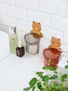 Tempat Sikat Gigi Dengan Gantungan Tempel Motif Bentuk Beruang Lucu Praktis Serbaguna