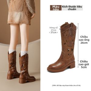 Agsdon | Giày Bốt Tây Mùa Hè Đục Lỗ Dành Cho Du Lịch