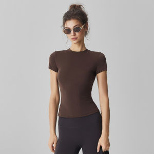 MITAOGIRL | Slimming Short Sleeve & Capri Shorts Yoga Fitness Outfit