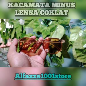 SPHERICAL 3016BR - Kacamata Minus Cat Eye Lensa Coklat Bahan Full Plastik Lentur -4 -3 -2 -1 Siap Pakai