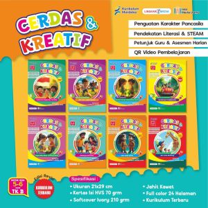 Paket Buku Paud TK Cerdas dan Kreatif Usia 5-6 Tahun / 4-5 Tahun Kurikulum Merdeka  - Lingkar Media