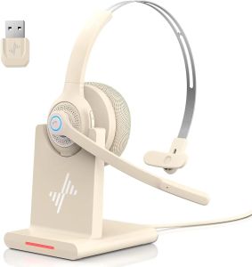 JIAMQISHI Bluetooth 5.2 Wireless Headset for Work with Mic On-Ear Headphones Applicable To PCLaptopPhoneAndroidZoomOffice