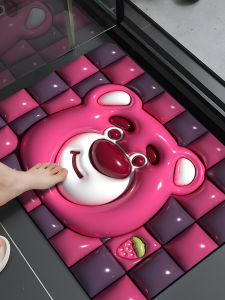 Absorbent Bathroom Mat Soft Silicon Dendroid Slip Resistant Door Mat Quick Dry Toilet 3D Carpet Cartoon Pattern Home Use