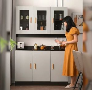 เคาเตอร์ครัว ตู้เก็บของในครัว ชั้นวางของ ชั้นวางอเนกประสงค์ ตู้ของครัว มีกระจก ตู้วางไมโครเวฟ ช่วยประหยัดพื้นที่ ดีไซด์สวย พร้อมส่ง