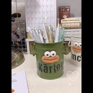 Pen Pencil Holder Large Capacity Pen Brush Pot Multifunctional Funny Desktop Organizer Desk Ornament Funny Large Mouth Pen Holder Cute Large-capacity Pencil Holder Durable Metal Stationery Container Stationery