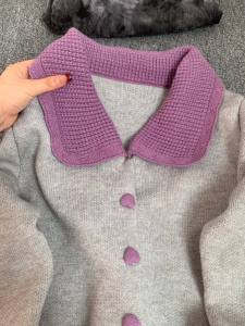 Color Block Lazy Style Knitted Sweater Cardigan Womens Spring Fashion Loose Soft Long Sleeve Top Coat Korean Version