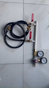 Hệ thông chia  gas 2 bình đầu vào  có van điều áp Reca italia  van gas 2 bình 14kg/h