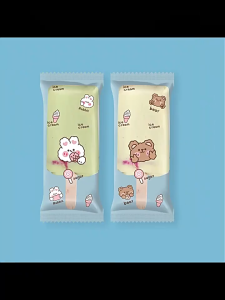 Ice Cream Wrapper Graham Bar Packaging Sealing Pastry Heat Seal Wrapper Milk Taffy Plastic Bag 50Pcs