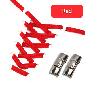 1 Pair Elastic Shoelaces for Sneakers Flat Shoelaces Without Ties Press The Metal Lock Fast Security Lazy Shoe Lace Rubber Band