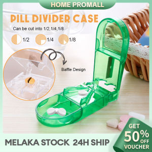 Half Storage Compartment Box Medicine Tablet Pill Cutter Splitter Divider Storage Box Medicine Tablets Holder Case