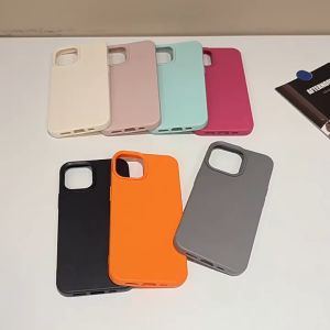 Faux Leather Textured Silicone Phone Case For iPhone 13 11 12 14 15 16 17 Pro Max xr x xs max 17Air Simple Pure Color Shockproof Back Cover