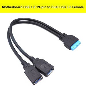 Mainboard USB3.0 19/20Pin to Dual USB3.0 Female Header Adapter Extension Cable Computer Peripheral Expansion Connector Converter