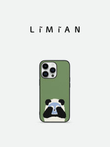 Panda Series Hand-Painted Leather Mobile Phone Case Funny Healing Soft Shell Cartoon Protective Cover Unique Design  17Pro Max