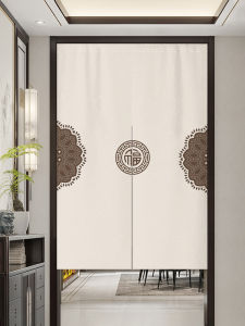 New Chinese Style Door Curtain Partition Curtain Home Use Bedroom Kitchen Blocking Curtain No Punching Toilet Hanging Curtain Entrance Half Curtain
