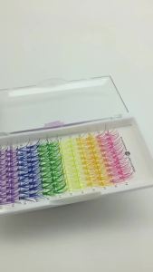 Professional Stage Colored Eyelash Set -120 Clusters High Color Display D-Roll Single Cluster Creating Stunning Artistic Makeup