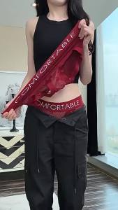 Whitgo【จัดส่งจากประเทศไทย 2-3 วัน】กางเกงในลูกไม้เซ็กซี่ ชุดชั้นในพิมพ์ดอกไม้สำหรับผู้หญิง เอวกลาง กางเกงในหญิง