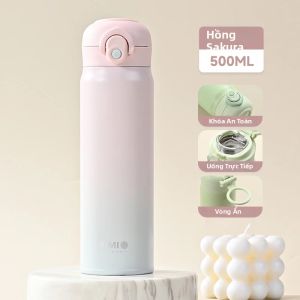 Bình Nước Giữ Nhiệt Bằng Thép Không Gỉ 316 Dung Tích Lớn Di Động Có Nắp Bật Màu Chuyển Sắc Thân Thiện Với Môi Trường