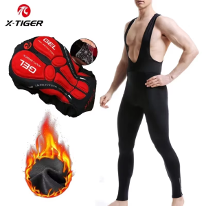 X-Tiger | X-TIGER Mens Long Cycling Pants Winter Warm MTB Bike Pants Bike Tights Coolmax 5D Gel Pad Keep Warm Bib Pants Bicycle Clothing