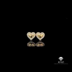 Bông tai nữ B1669 thiết kế kiểu trái tim đính đá JOJO - Khuyên Tai Women
