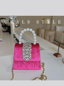 Vintage Shiny Diamond Velvet Handbag