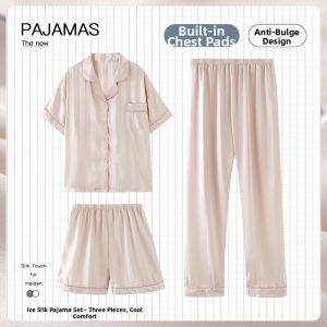 Nanjiren | Cool Feeling Wearable Outside Ice Silk Padded Sleepwear Set