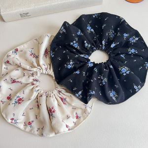 Floral Print Fabric Hair Ties Elegant Sweet Fresh Girl Feelings Hair Bands Adult Size Circular Elastic Bands Handcrafted