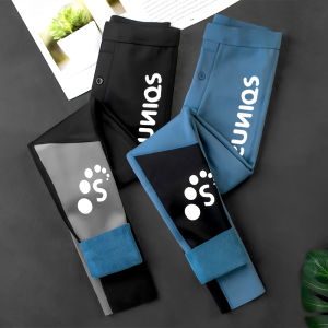 2024 New Arrival Men Fleece-lined Long Johns Winter Sweat Pants Cold-Proof Cotton Pants Smooth Surface Silm Shark Pants Trendy Warm-Keeping Pants