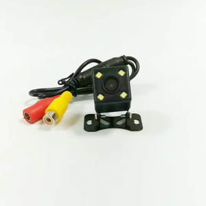 กล้องมองหลังแบบ HD พร้อมไฟ LED 4 ดวง Night Vision กันน้ำ สำหรับรถยนต์ สีดำ