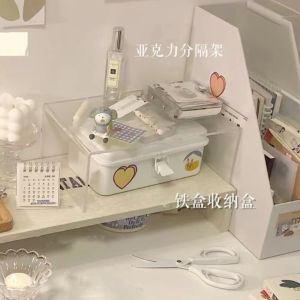 Dormitory Desk Organizing Rack Minimalist Acrylic Transparent Elevated Rack Desktop Notebook iPad Storage Storage Bookshelf