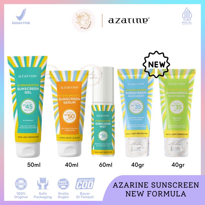 SUNSCREEN AZARINE NEW FORMULA | Hydrashoothe Sunscreen Gel SPF45 50ml ...