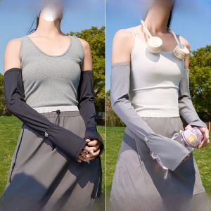 MiiOW | แขนกันแดดผ้าไหมน้ำแข็งสำหรับขับรถและปั่นจักรยานในฤดูร้อนสำหรับผู้หญิง แขนกันแดดแบบสวมใส่สบาย ป้องกันรังสียูวี แขนกันหนาว แขนกันหนาว