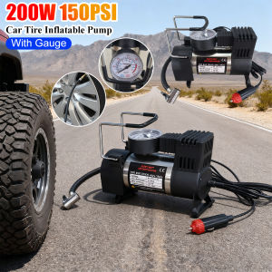 200W 150PSI Portable Tire Pump Car Inflatable Pumps Auto Air Compressor 12V Electric Tyre Inflator With Gauge Car Accessories