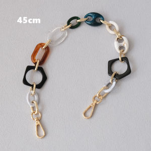 Fashion Thick Straps Sholder Bag Accessories Retro Mixed Gold Bag Chain Resin Short Chain Acrylic Chain Mobile Phone Charm