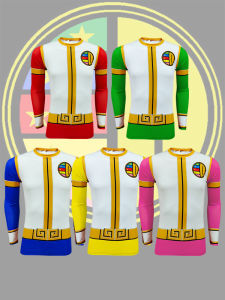 Zhaohe Gosei Sentai Dairanger T-shirt Mens and Womens Bodysuit Kung Fu Team Clothes Super Team Uniform Cos