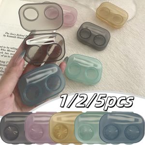 1-5pcs Contact Lense Case Storage Box Portable No Need To Unscrew The Cap Pupil Box With Tweezer Tool For Travel Storage Box