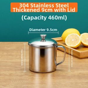 Jiaxun | Thickened Food Grade 304 Stainless Cup Large Capacity Mouth with Lid