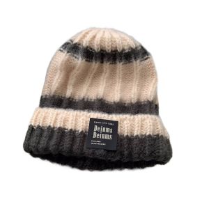 Big Head Circumference Woolen Cap Womens Autumn and Winter Heattech Show Face Small Hat Beanie Hat 2024 New Arrival Knitted Earflaps Cap Hiking