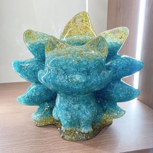 【现货】奥根海蓝宝九尾狐仙摆件▪️4kg▪️19cm高|人缘提升|贵人加持|顾客缘|事业发展|财富机会|