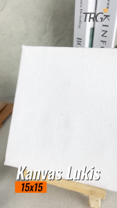 TRG Stretched Art Canvas Board 15x15 cm Watercolor Artist Acrylic Paint - Kanvas Putih Media Lukis Cat Air Akrilik Minyak Poster Siap Melukis Ukuran 15 x 15 TRG