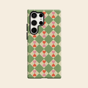 BILIBILI | green diamond heart Luxury Fashion Full Lens Protective Case for Samsung Galaxy S26 S25 S24 A56 A36 Plus Ultra