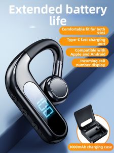 Aszune | Bluetooth Long Standby Wireless Mono Earhook Headset for Drivers High Clarity Calls