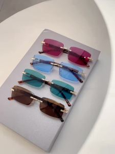 KAMMPT Kính Râm Hình Chữ Nhật Cổ Điển Không Gọng Dành Cho Nam Và Nữ Hợp Thời Trang Retro Thiết Kế Thương Hiệu Sang Trọng UV400 Tròng Kính Polycarbonate Gradient