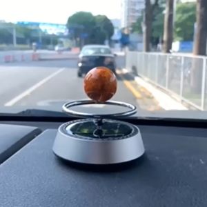 Quả cầu hình trái đất hoặc sao hỏa tự quay bằng năng lượng mặt trời kèm sáp thơm trang trí xe hơi