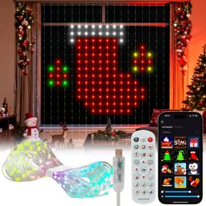 Smart Fairy Curtain String Light Bluetooth APP Control 400LEDs Christmas Lights DIY Picture Display Garland Party Wedding Decor