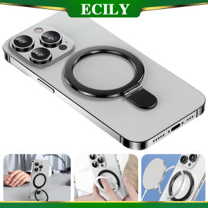 ECILY Magnetic Phone Stand Phone Ring Buckle Back For i-Phone 12 13 14 Series Wireless Charging MagSafe Phone Handle Stand Phone Case Hardware