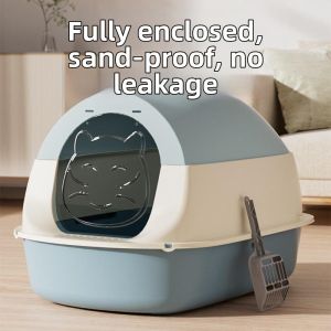 ZHUOLESHI | Fully Enclosed Extra Large Anti-Splash Waterproof Odor-Blocking Cat Litter Box