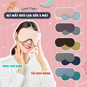 Miếng Che Mắt Ngủ Lụa Mềm 2 Mặt Hamart Bịt Mắt Ngủ Vải Lưới Mắt Chim Thoáng Khí Cao Cấp